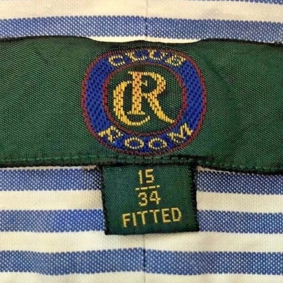 CLUB ROOM Men Long Sleeve Button Down Striped Cotton Casual Dress Shirt Sz 15/34 - Picture 11 of 12
